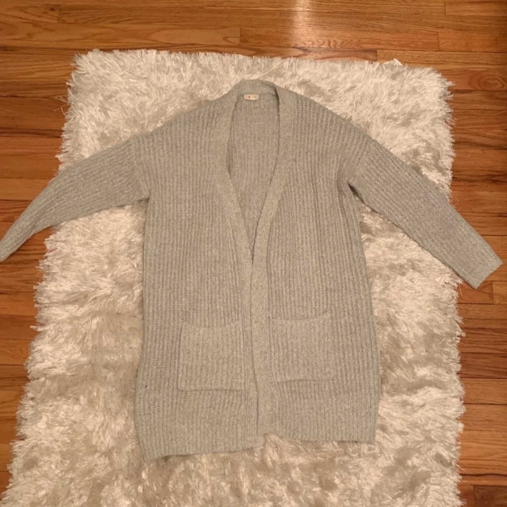 Light Grey Chunky Cardigan Small